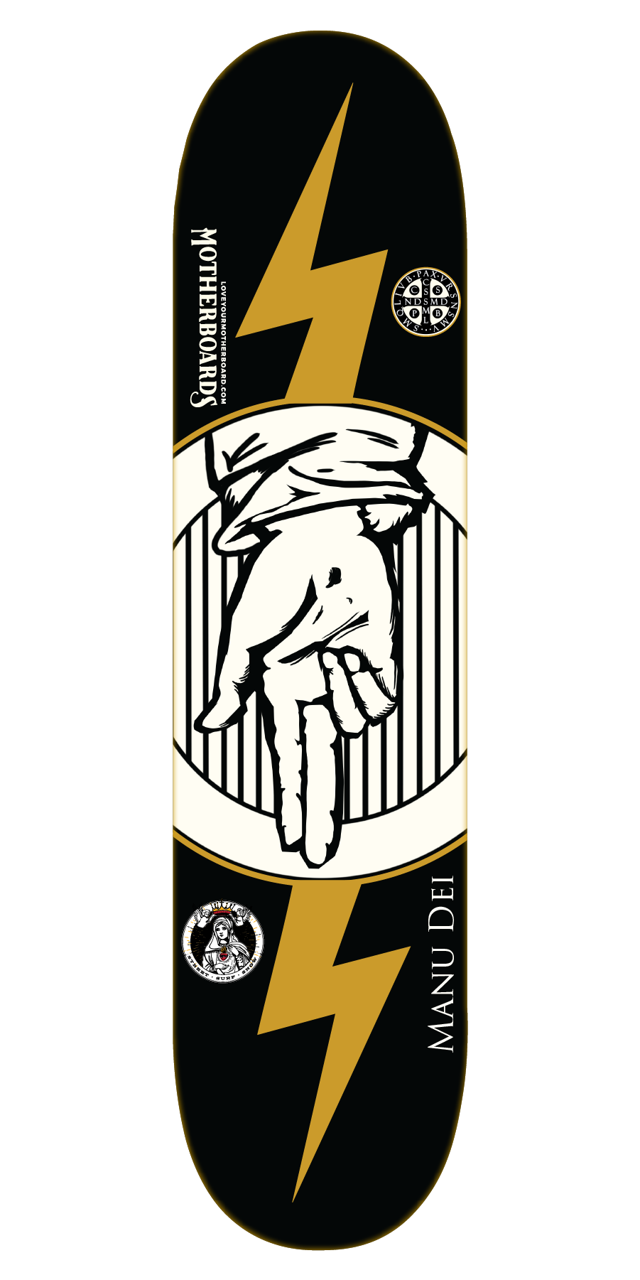 Manu Dei (The Hand of God) Skateboard Deck