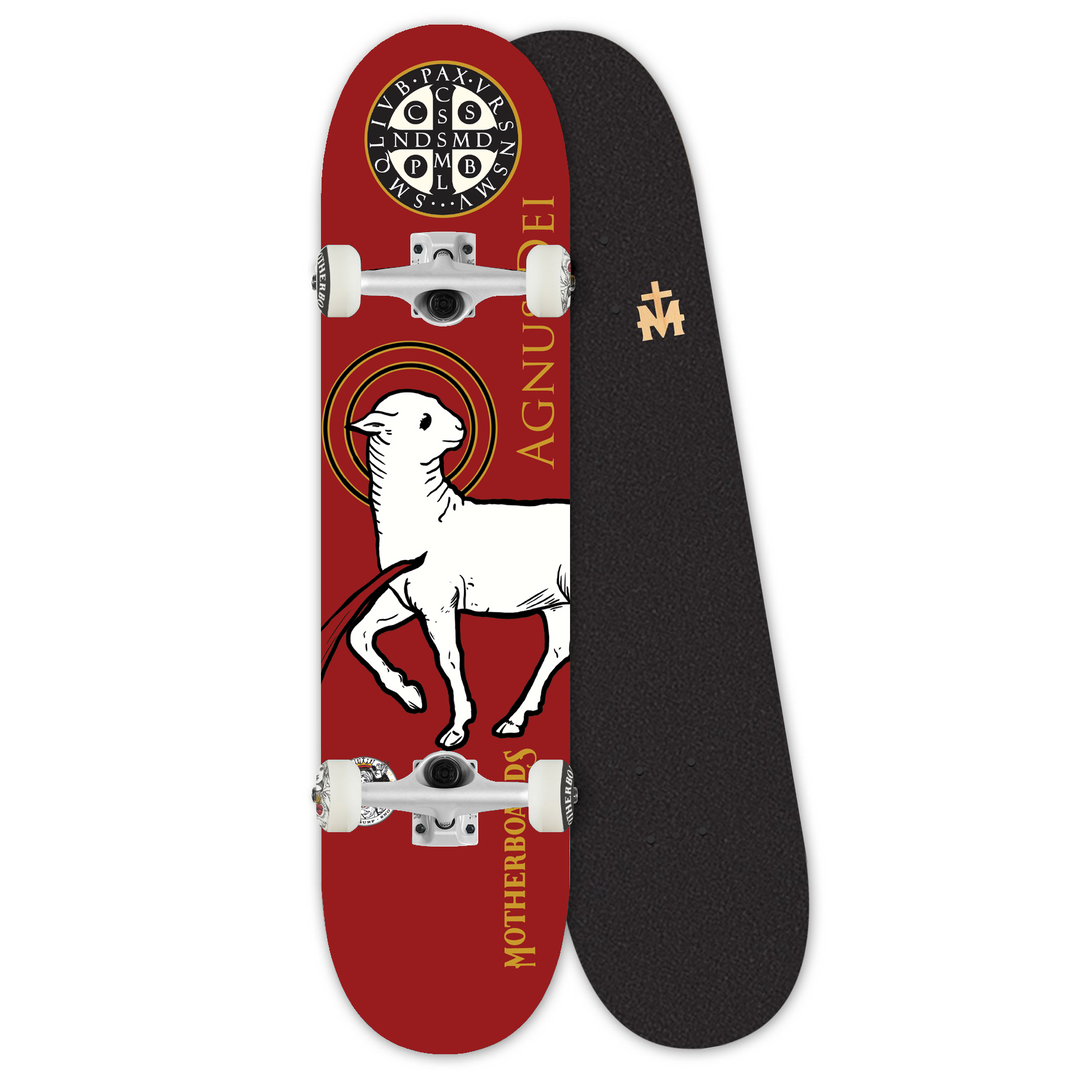 Red Agnus Dei (Lamb of God) Complete Skateboard 8.0 steep