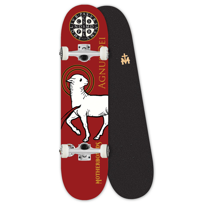 Red Agnus Dei (Lamb of God) Complete Skateboard 8.0 steep