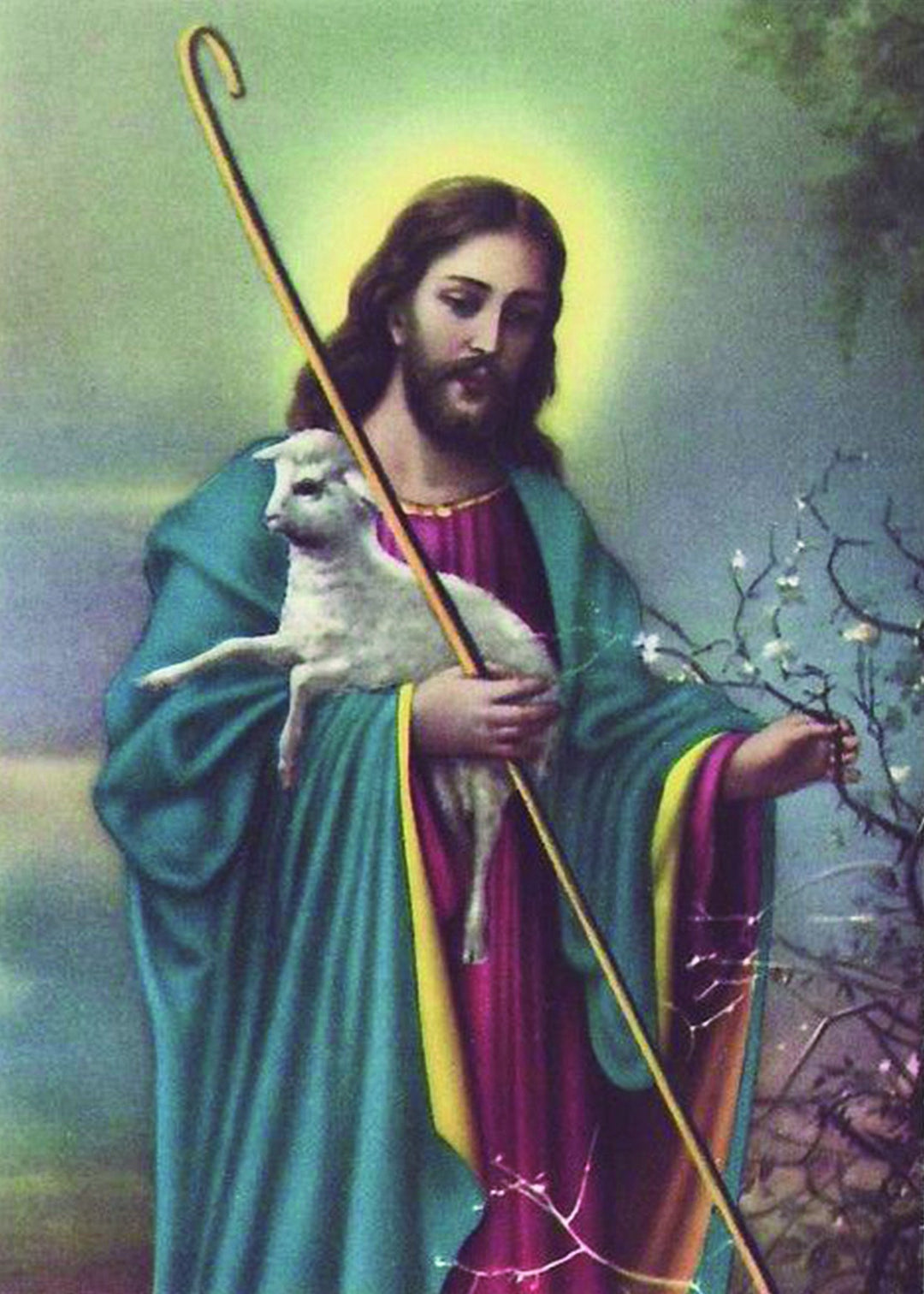The Good Shepherd Print Blue 5X7