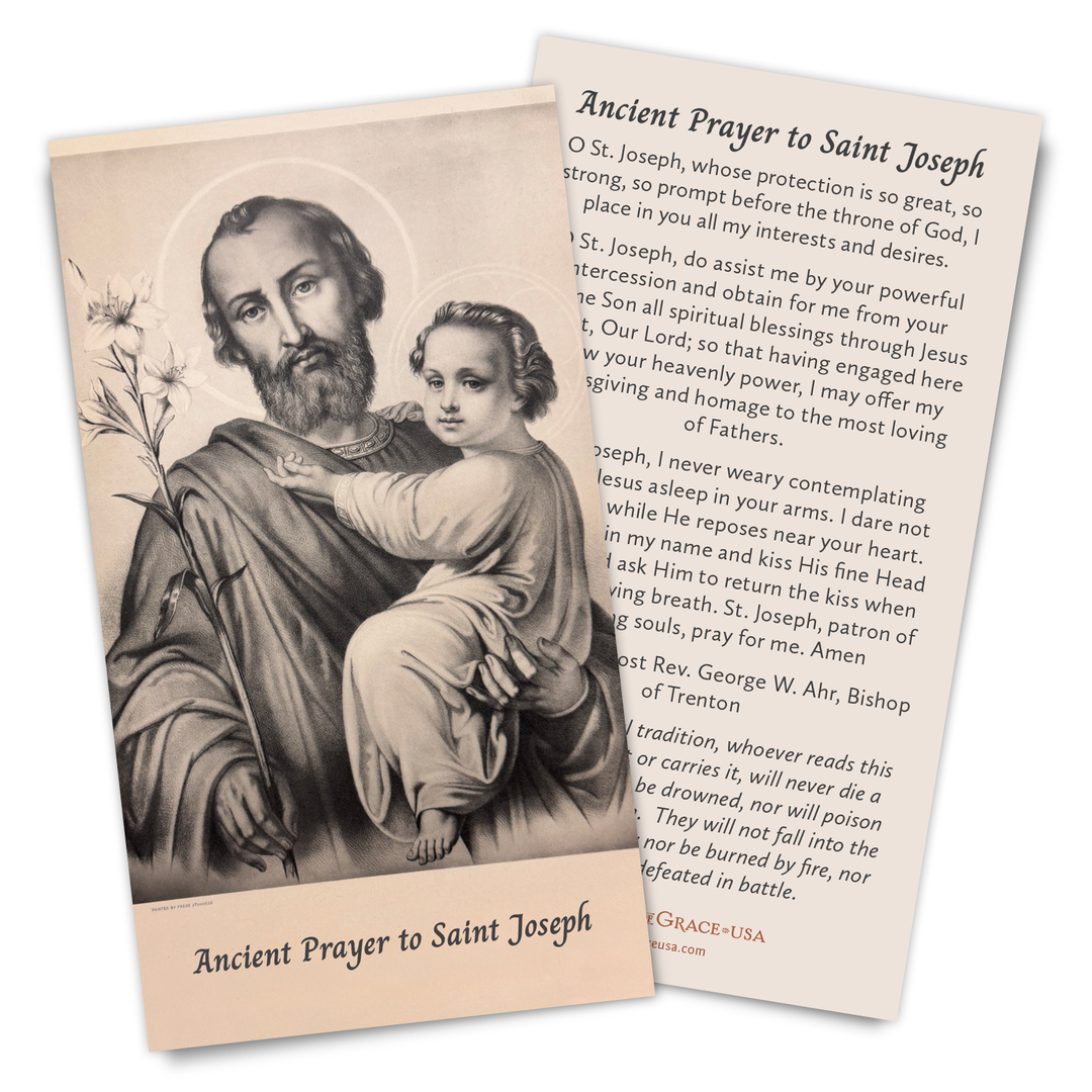 NEW:  Ancient Prayer to St Joseph Holy Card