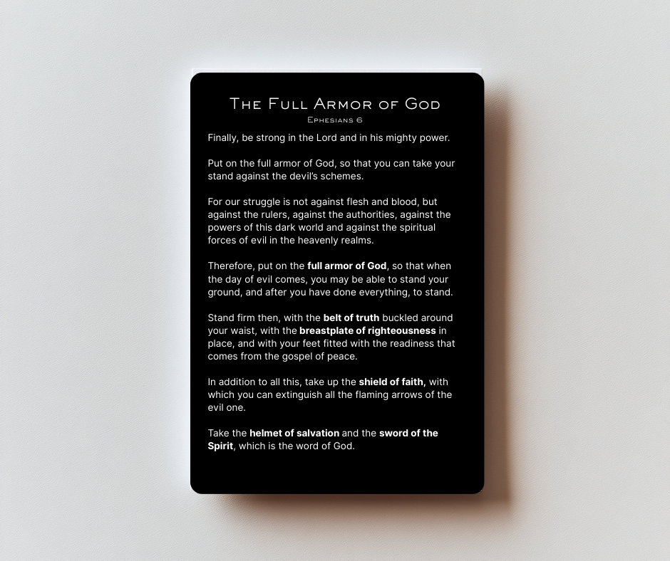 The Full Armor of God Premium Metal Prayer Card