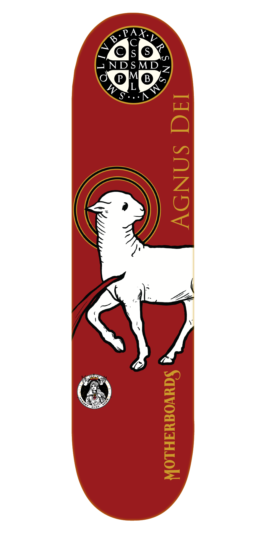 Red Agnus Dei (Lamb of God) Skateboard Deck
