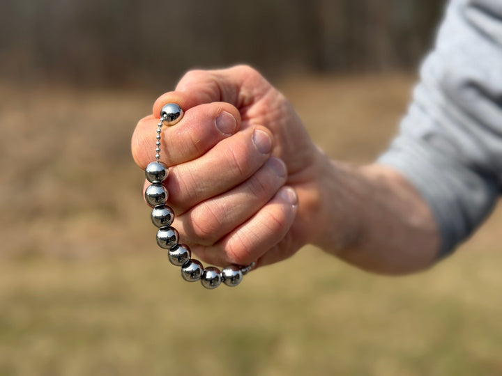 Knuckle Rosary STAINLESS STEEL - Fashioned for Men, NEW