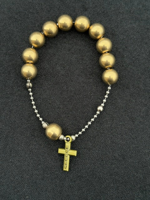 Knuckle Rosary STAINLESS STEEL - Fashioned for Men, NEW