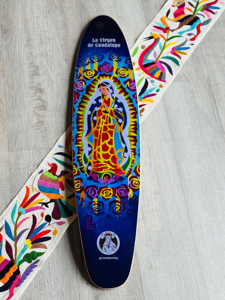 La Virgen de Guadalupe Pintail Longboard Deck - NEW