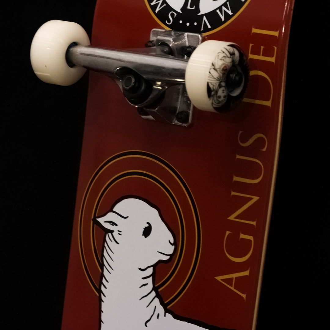 Red Agnus Dei (Lamb of God) Complete Skateboard 8.0 steep