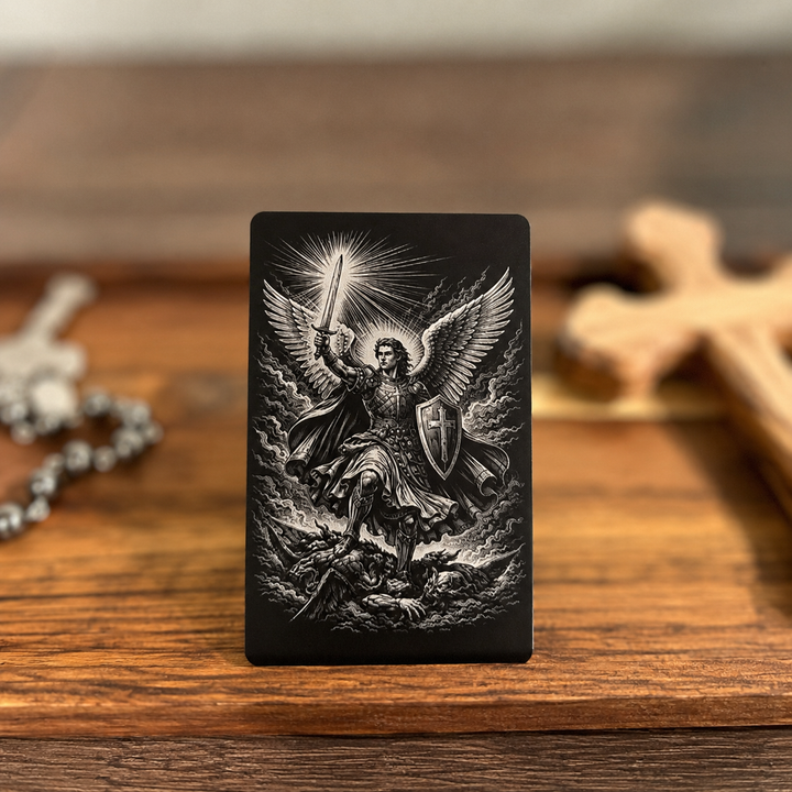 St. Michael Prayer Premium Metal Prayer Card