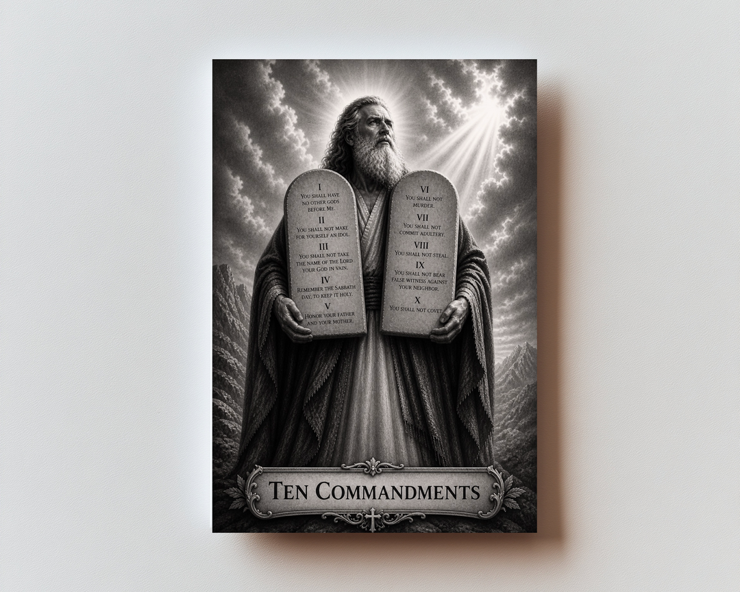 10 Commandments Premium Metal Prayer Card