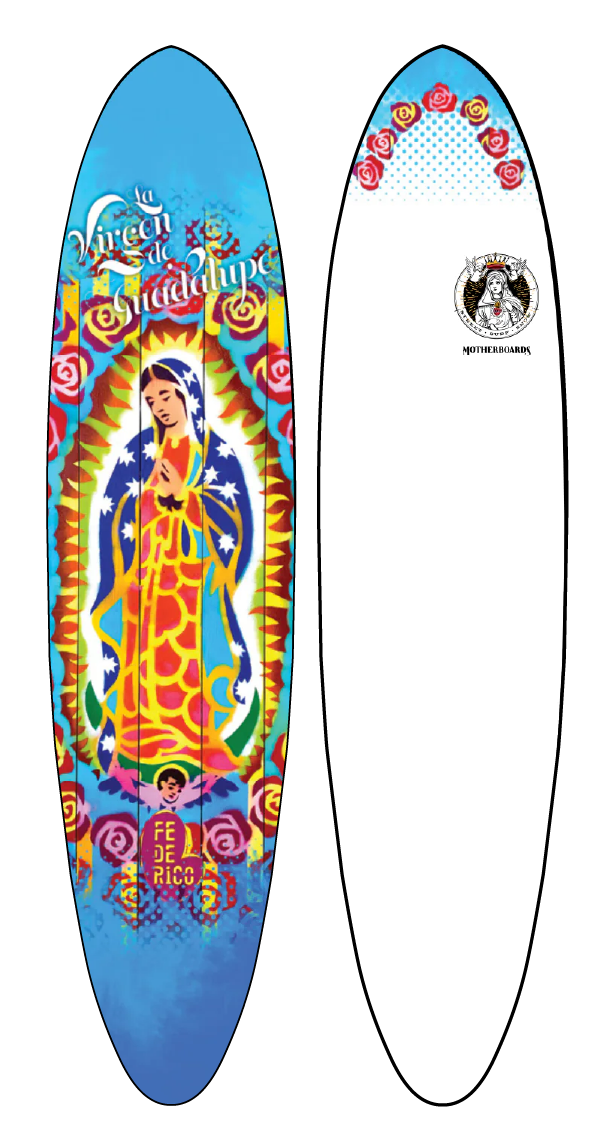 La Virgen de Guadalupe Surfboard - Funboard Model*