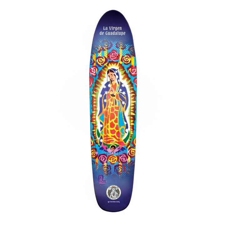 La Virgen de Guadalupe Pintail Longboard Deck - NEW