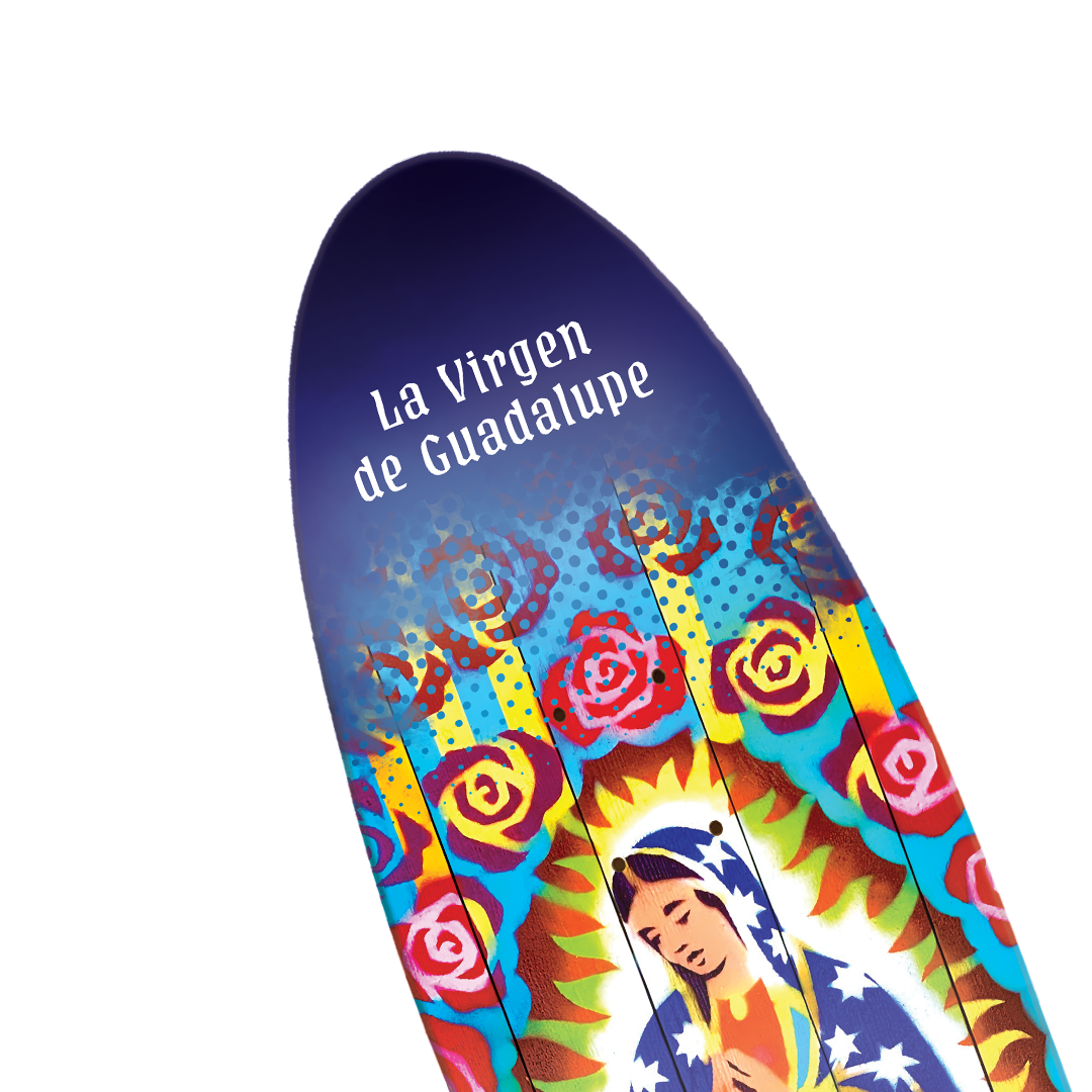 La Virgen de Guadalupe Pintail Longboard Deck - NEW