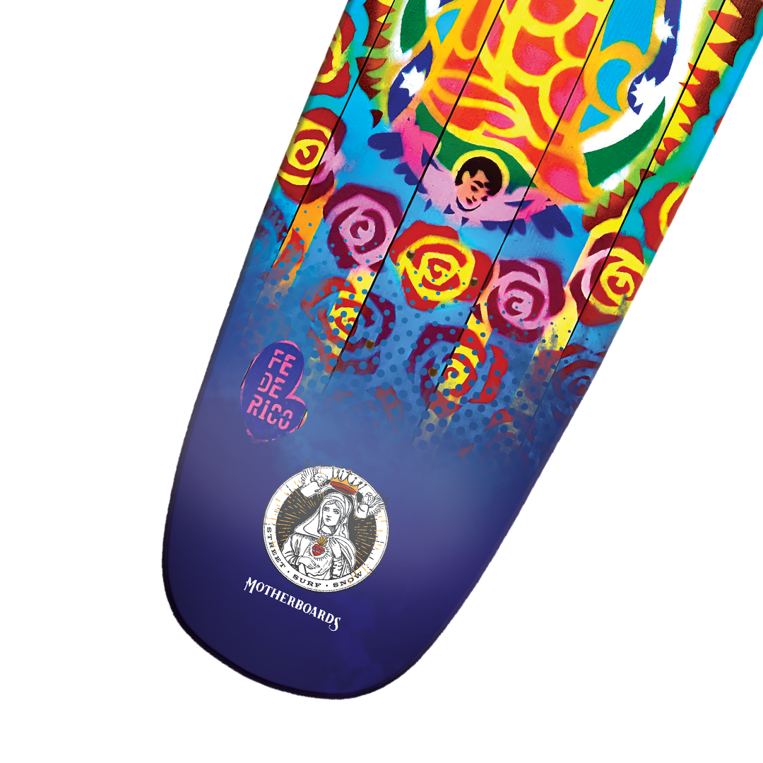 La Virgen de Guadalupe Pintail Longboard Deck - NEW