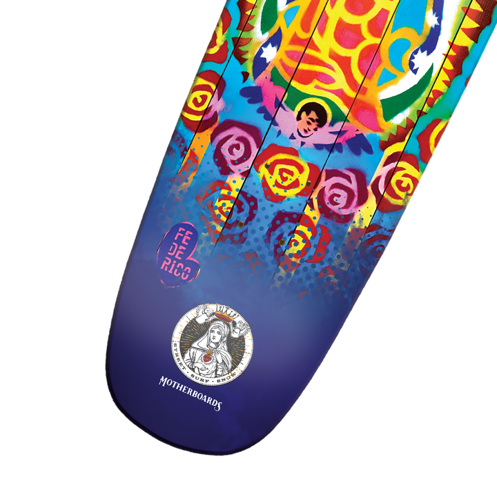 La Virgen de Guadalupe Pintail Longboard Deck - NEW