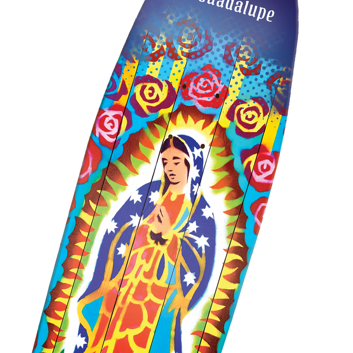 La Virgen de Guadalupe Pintail Longboard Deck - NEW
