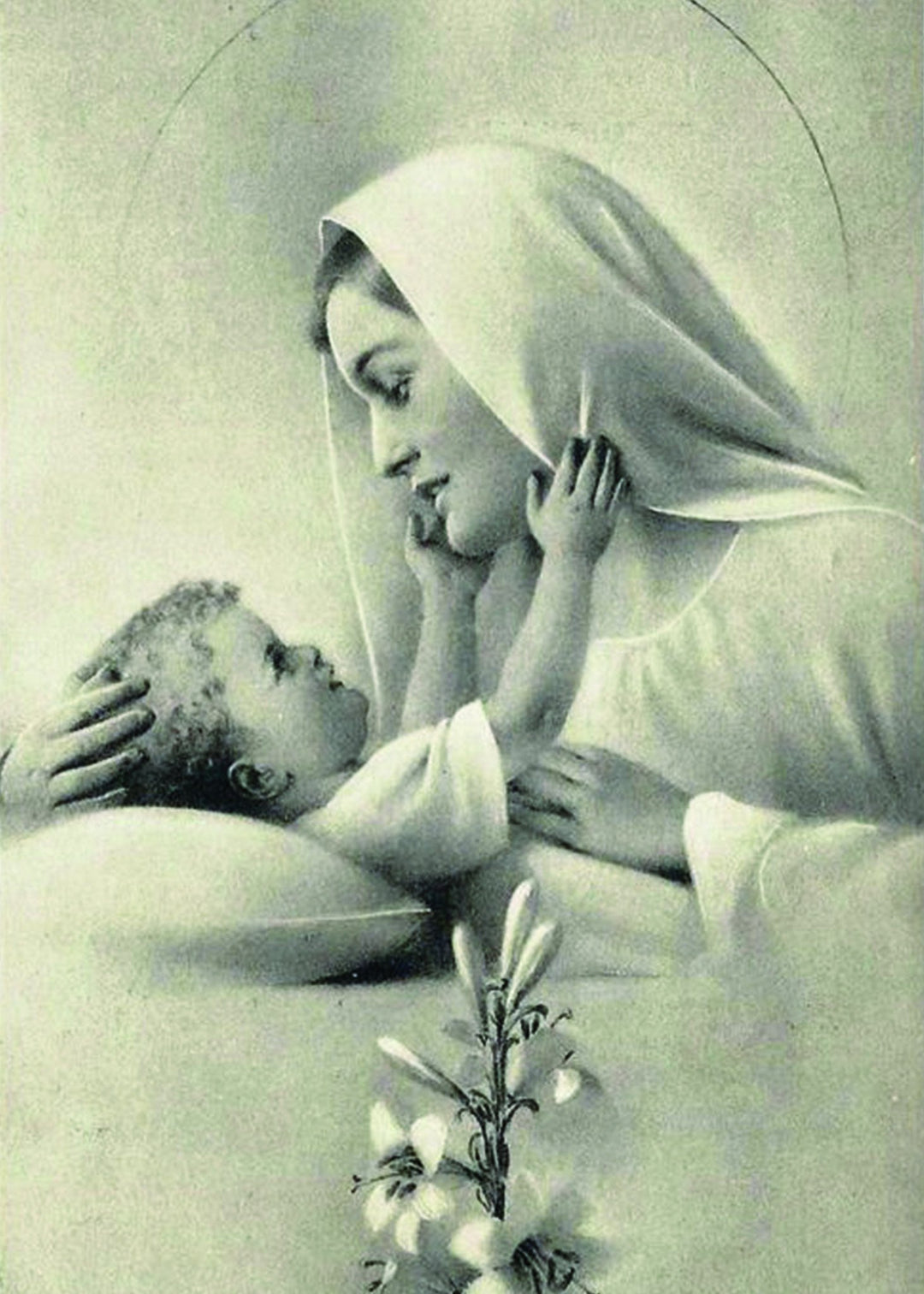 Mary & Baby Jesus (Black & White) Print 5X7