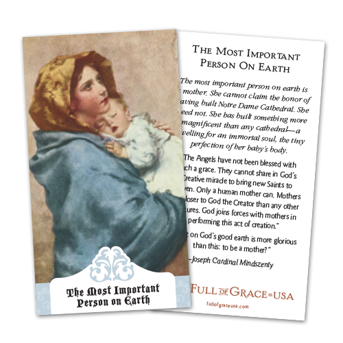 The Most Important Person on Earth is a Mother Holy Cards