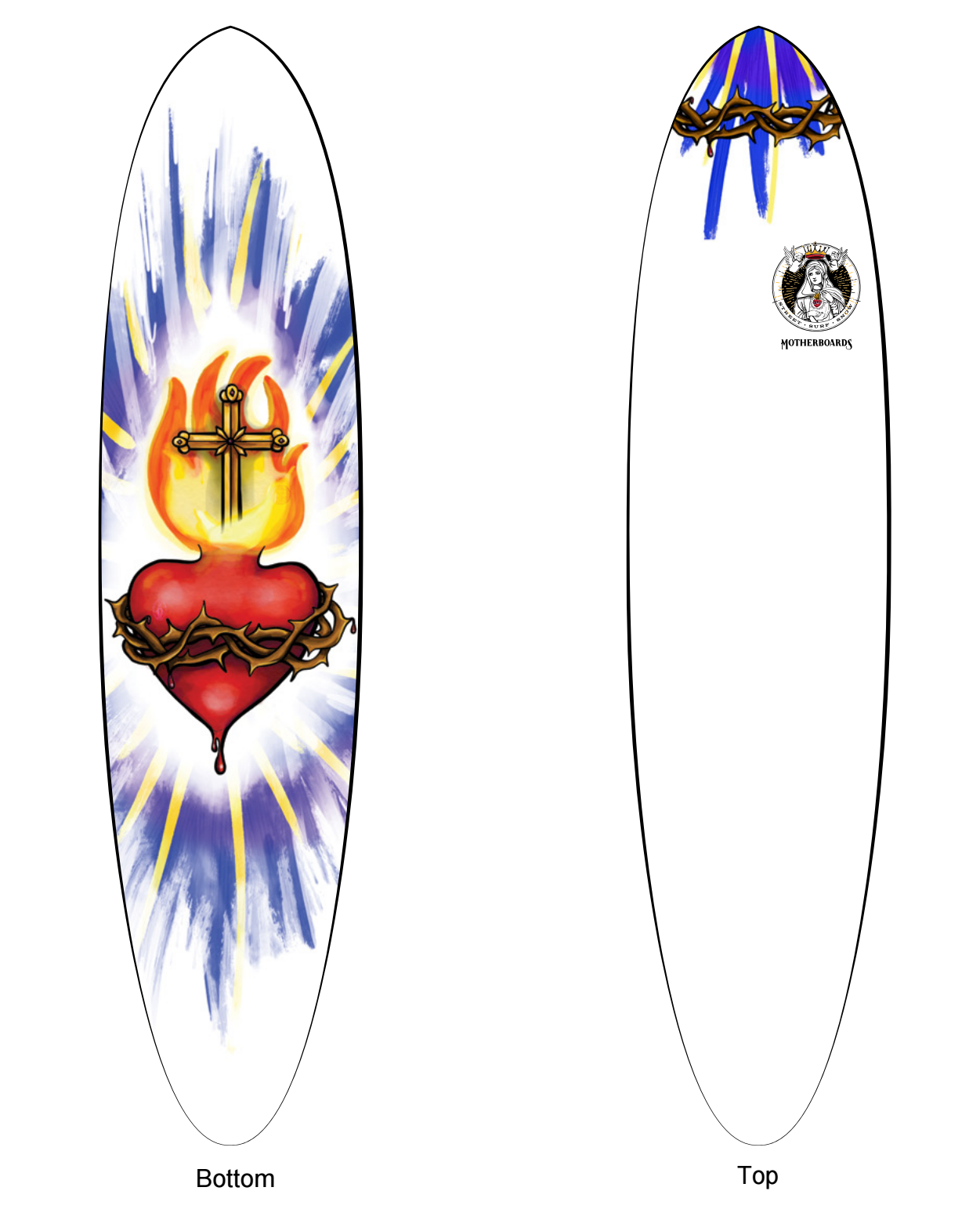 The Sacred Heart Surfboard - Funboard Model*