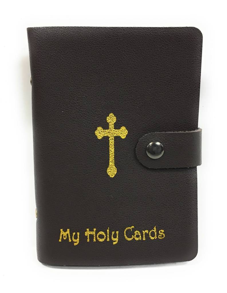 Holy Card Collection Book - Brown Leatherette